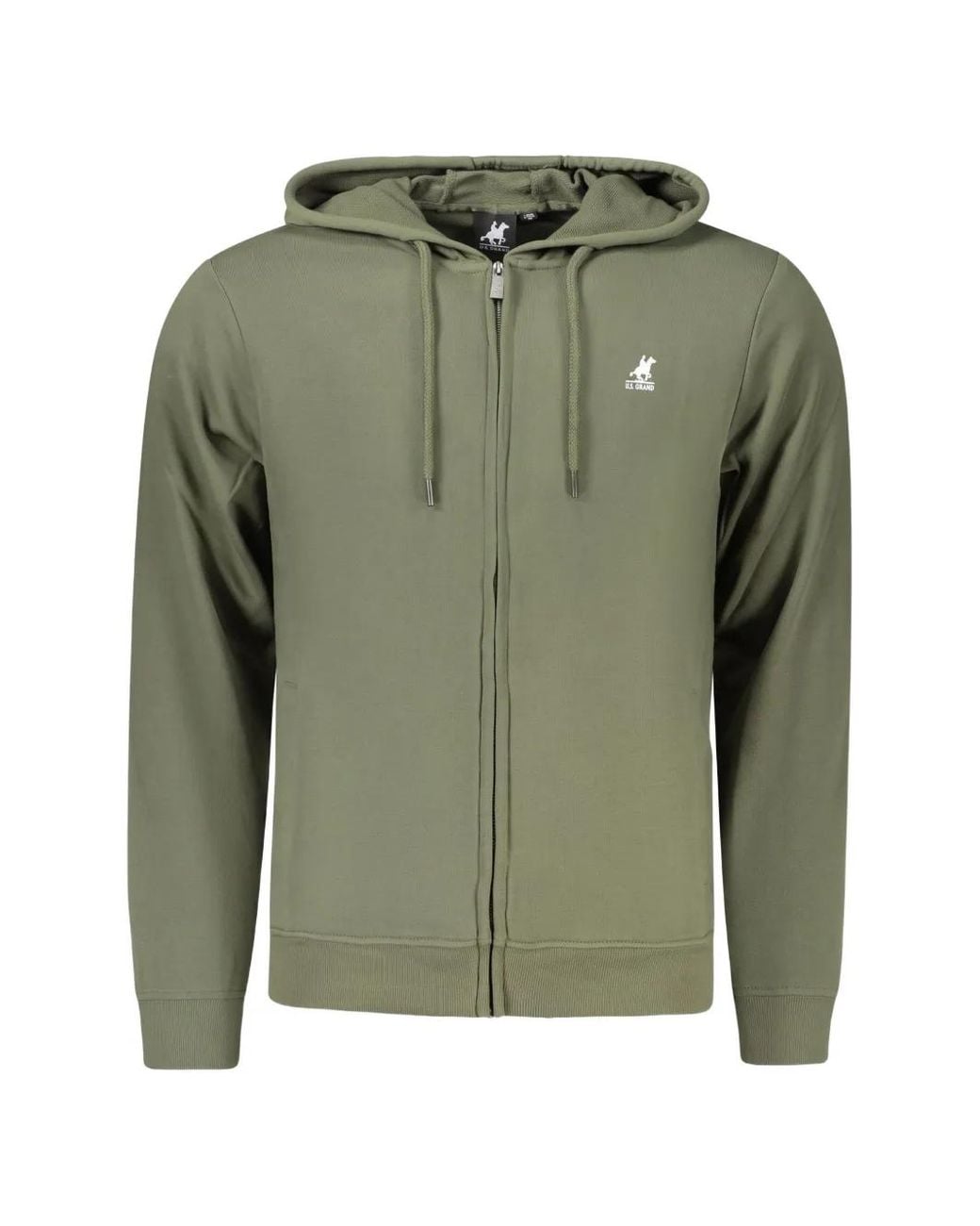 U.S. Grand Green Hoodie Zippé À Logo Imprimé for men
