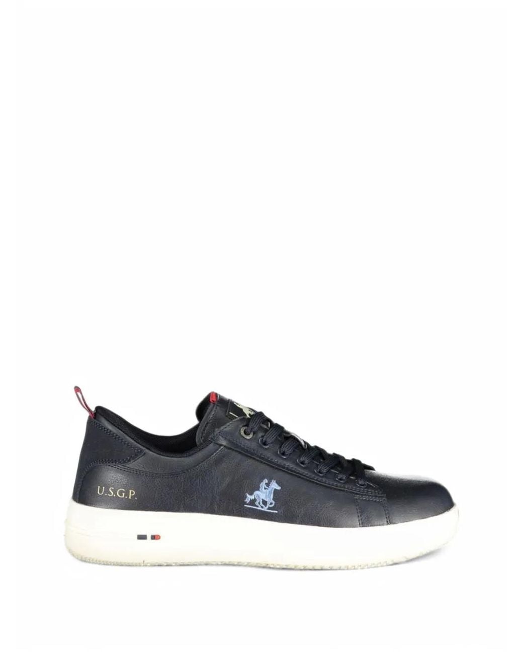 U.S. Grand Blue Logo-Print Lace-Up Sneakers for men