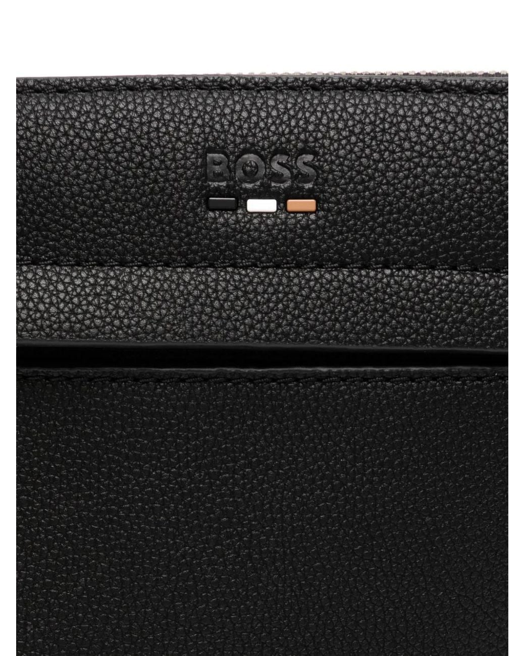 Borsa Messenger Con Logo di Boss in Black da Uomo