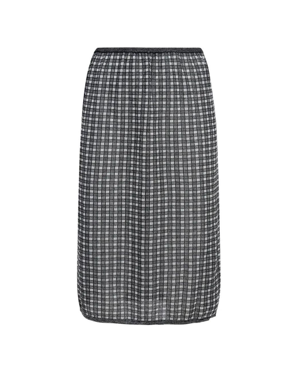 Proenza Schouler Black Lori Plaid Knit Midi Skirt