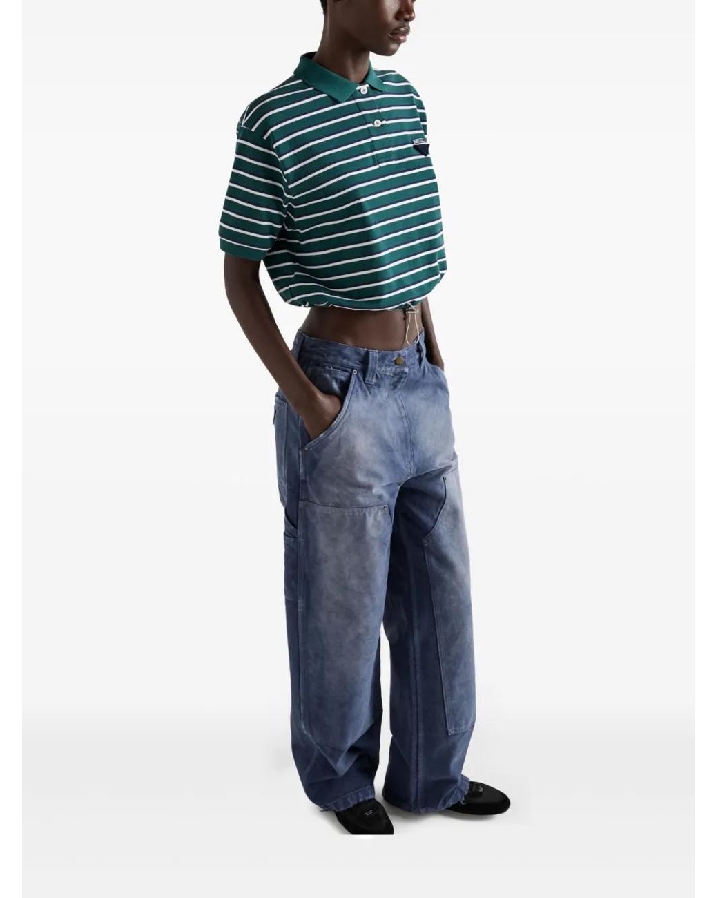 Prada Blue Canvas Cargo Pants