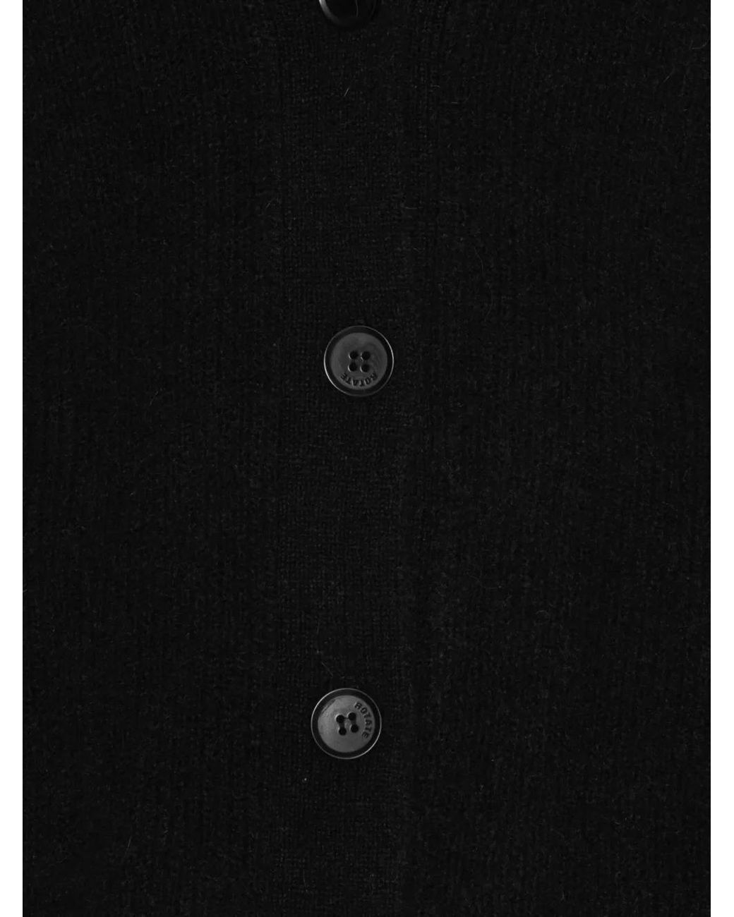 ROTATE BIRGER CHRISTENSEN Black Cardigan À Ourlet Péplum