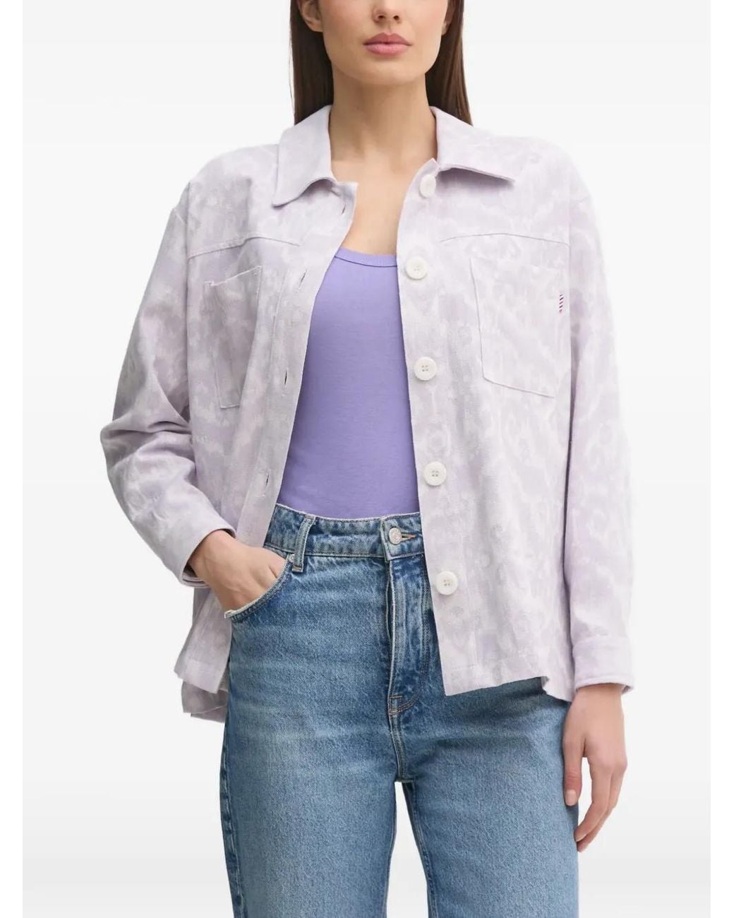 La Petite Francaise Purple Chandler Patterned Buttoned Shirt