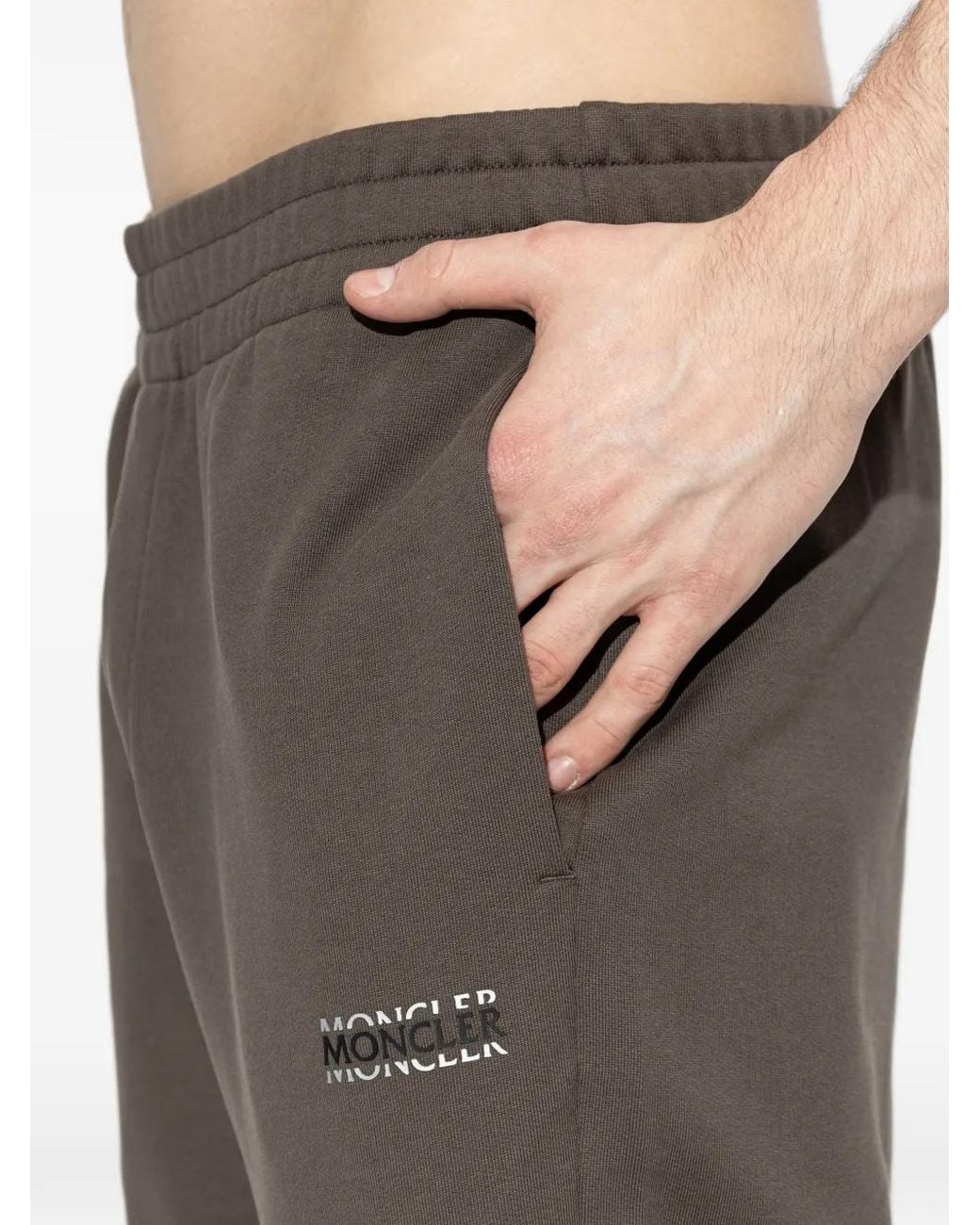 Moncler Gray Sweatpants With Printed Logo for men