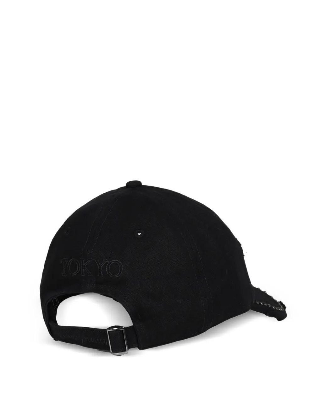 ALICE HOLLYWOOD Black Casquette À Détails De Clous Et Effet Usé for men