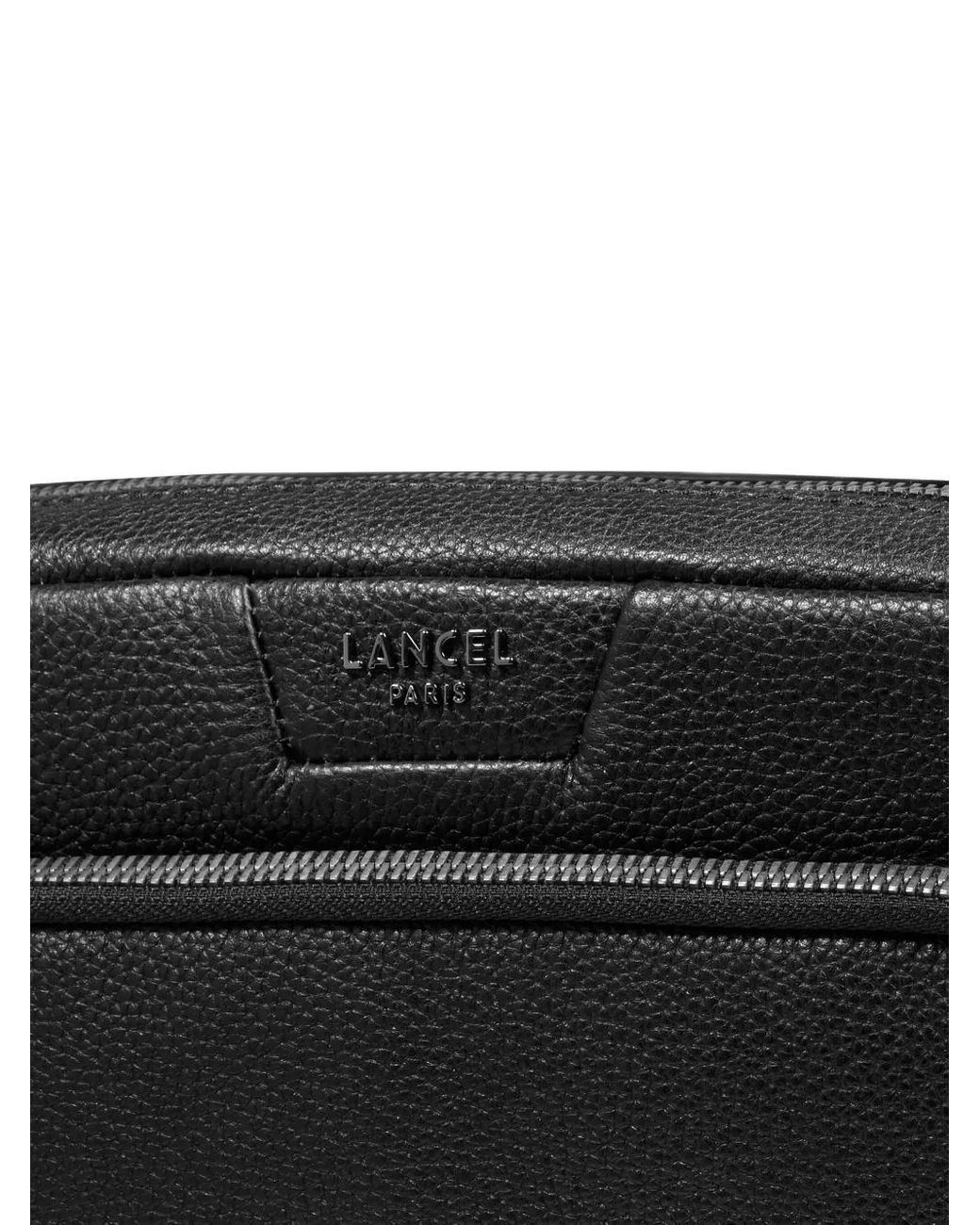 Lancel Black Double-Zip Leather Clutch Bag for men