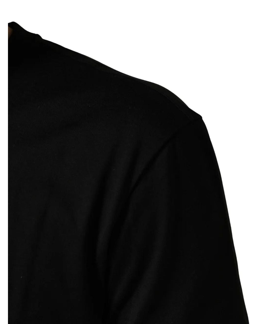 Dolce & Gabbana Black Logo-Print Crew-Neck T-Shirt for men