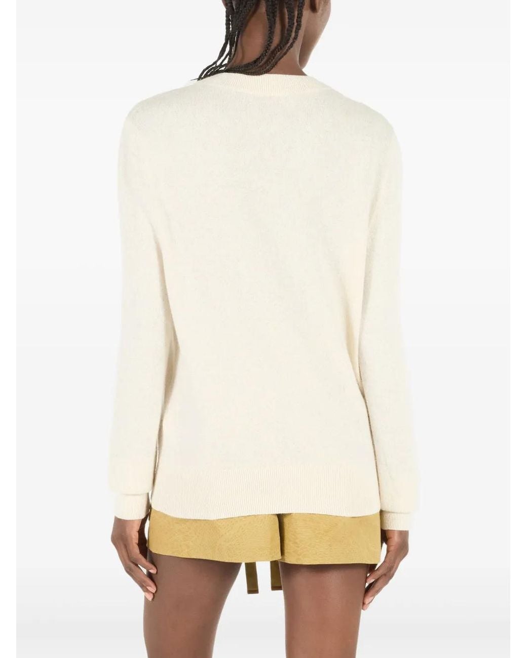 Roberto Cavalli Natural Logo-Embroidered Sweater