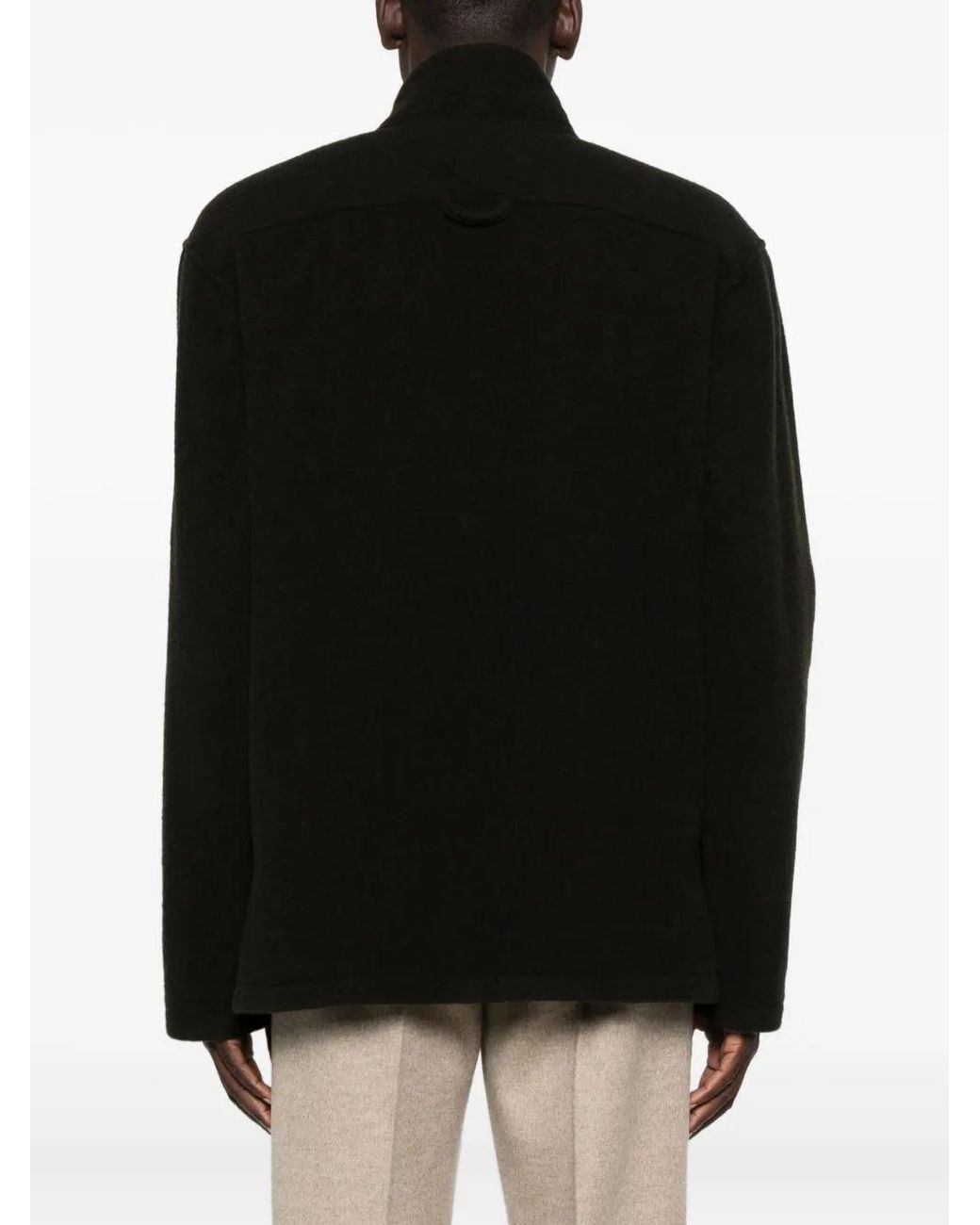 Rier Black Zip-Up Sweater for men