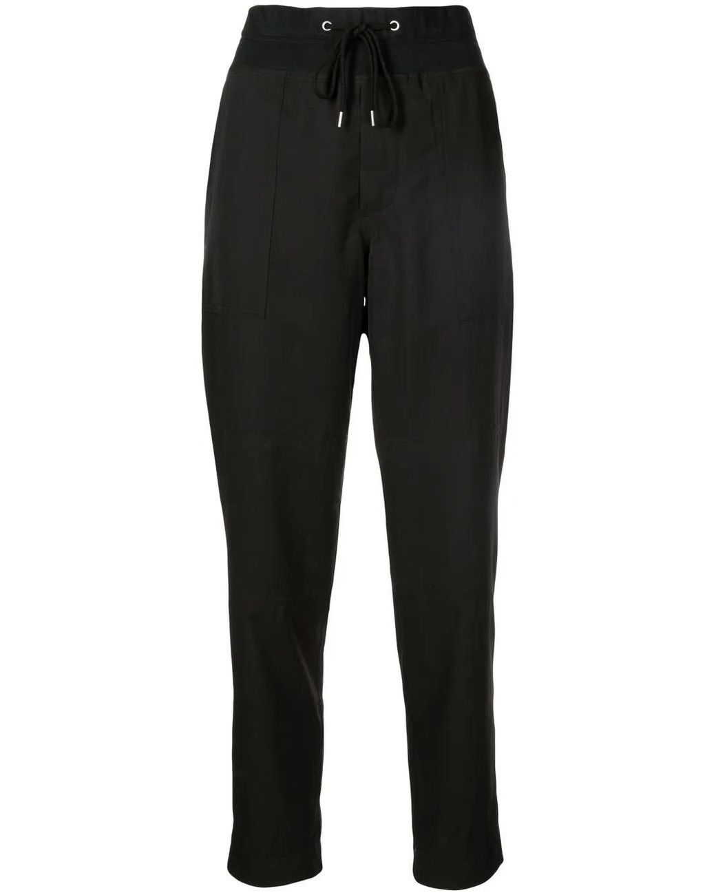 James Perse Black Drawstring Tapered Trousers