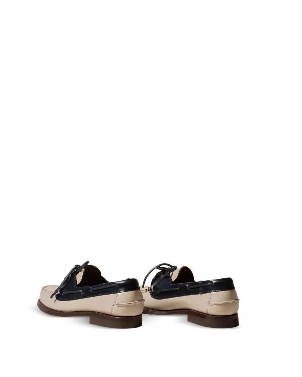 Hereu White Saler Bicolour Lace-Up Boat Shoes for men