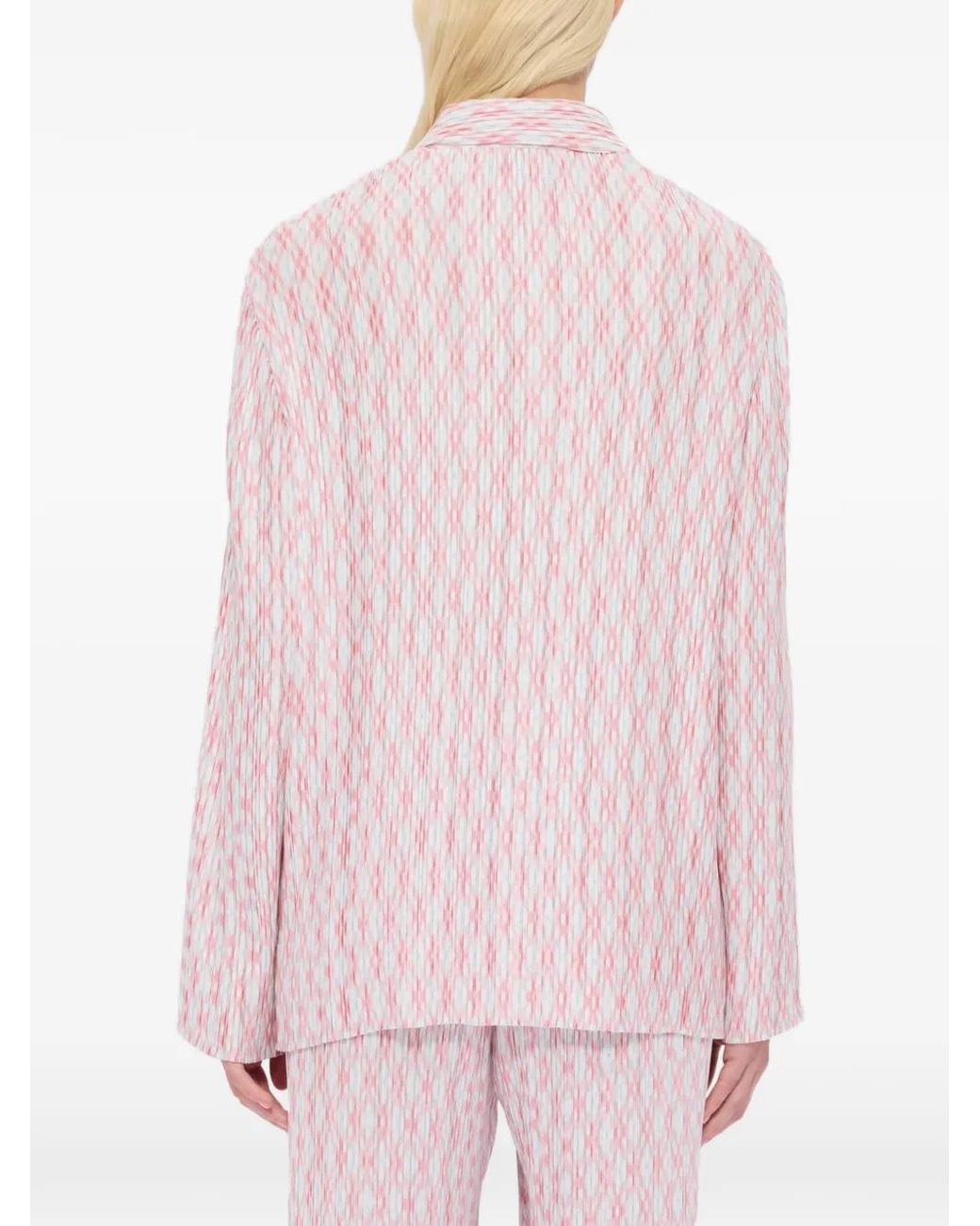 MSGM Pink Chemise À Design Plissé