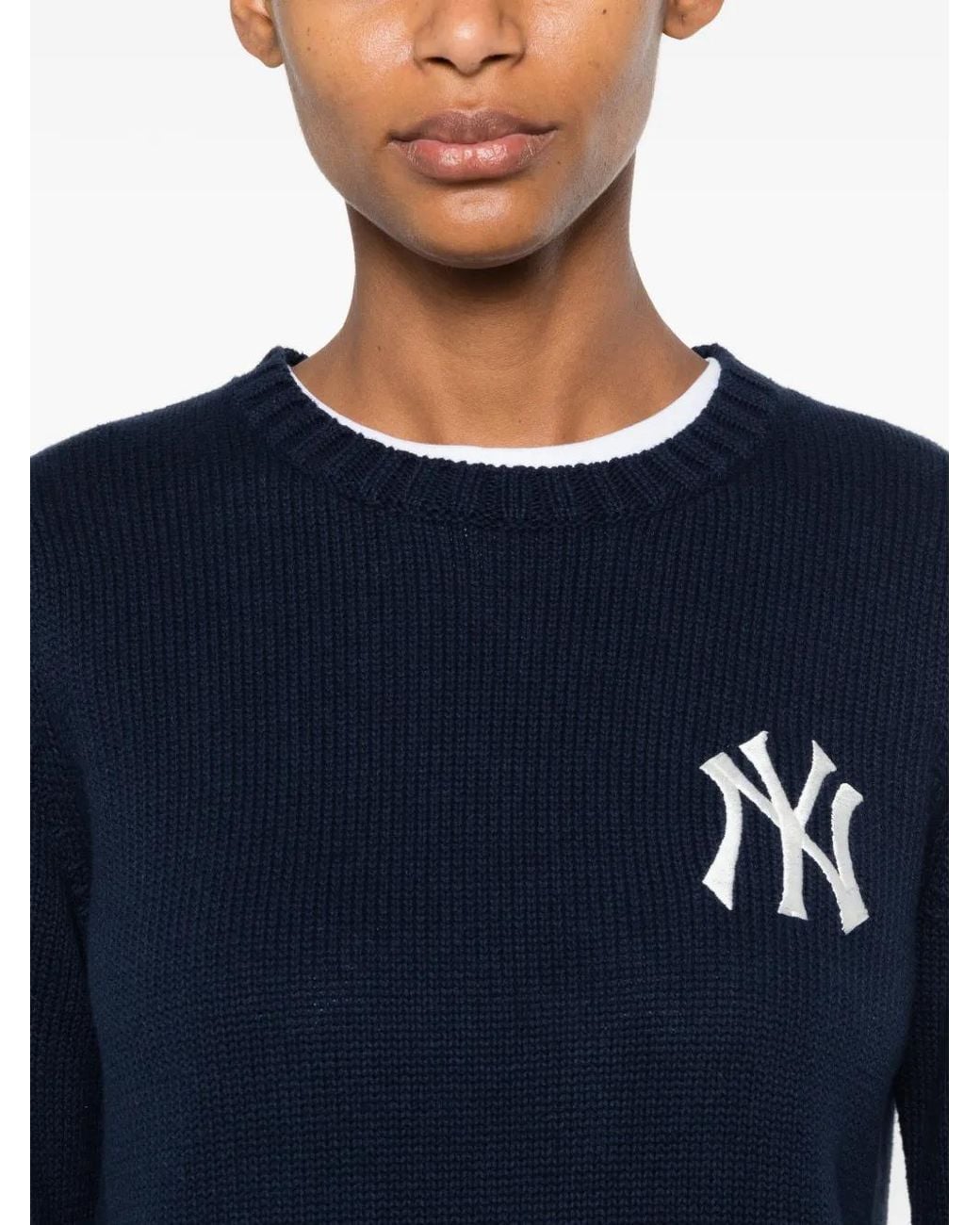 Sporty & Rich Blue Heritage Yankees Embroidered Sweater