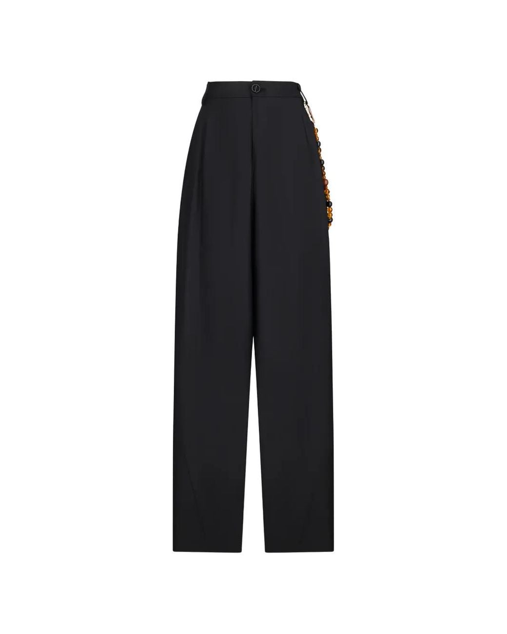 DARKPARK Black Phebe Beaded Wide-Leg Trousers