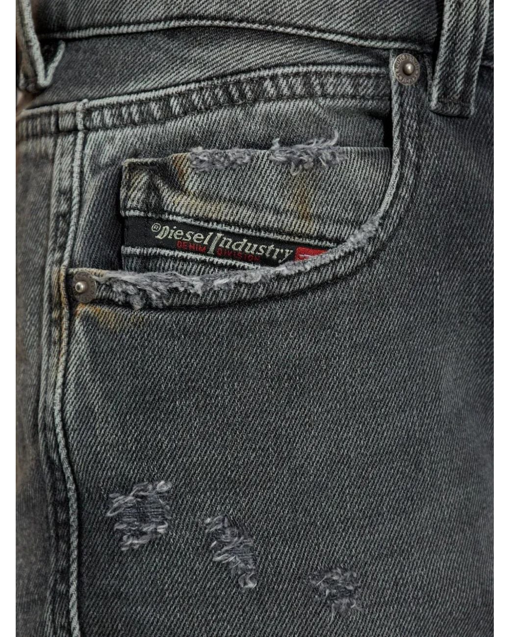 DIESEL Gray 1992 Distressed-Detail Jeans
