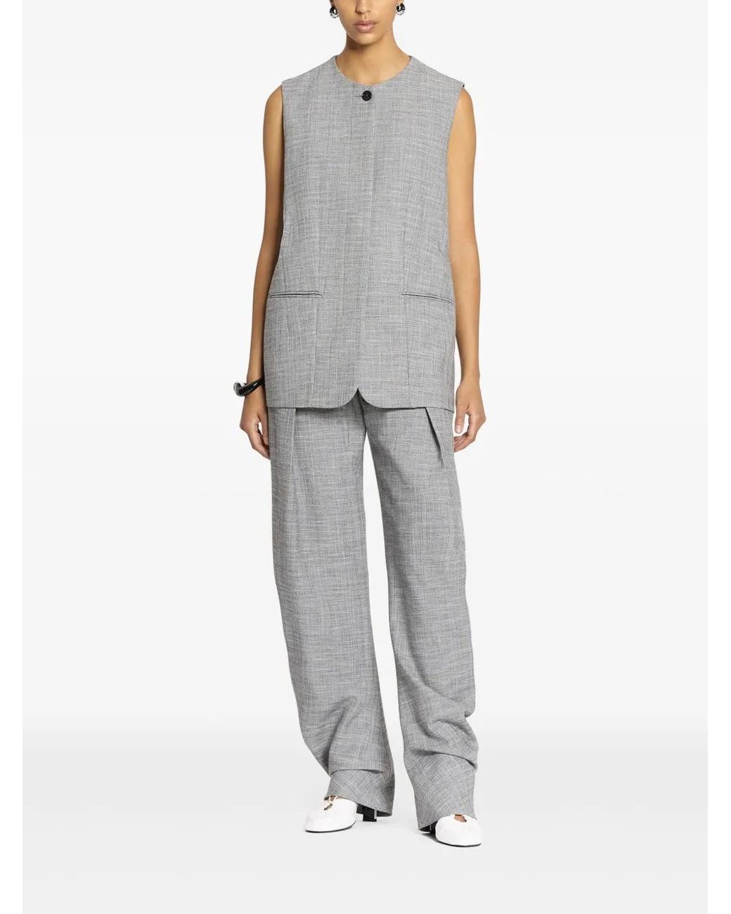 Lanvin Gray Round Neck Waistcoat