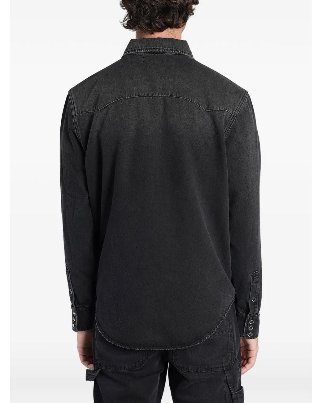 Amiri Black Western Denim Long Sleeve Shirt for men
