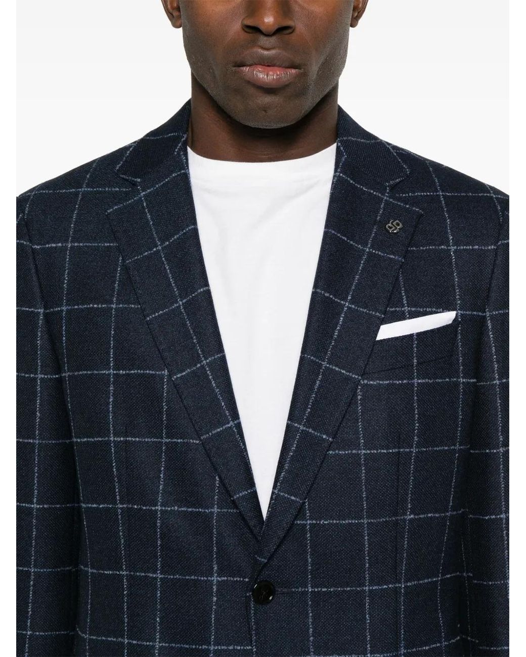 Boss Blue Windowpane Blazer for men