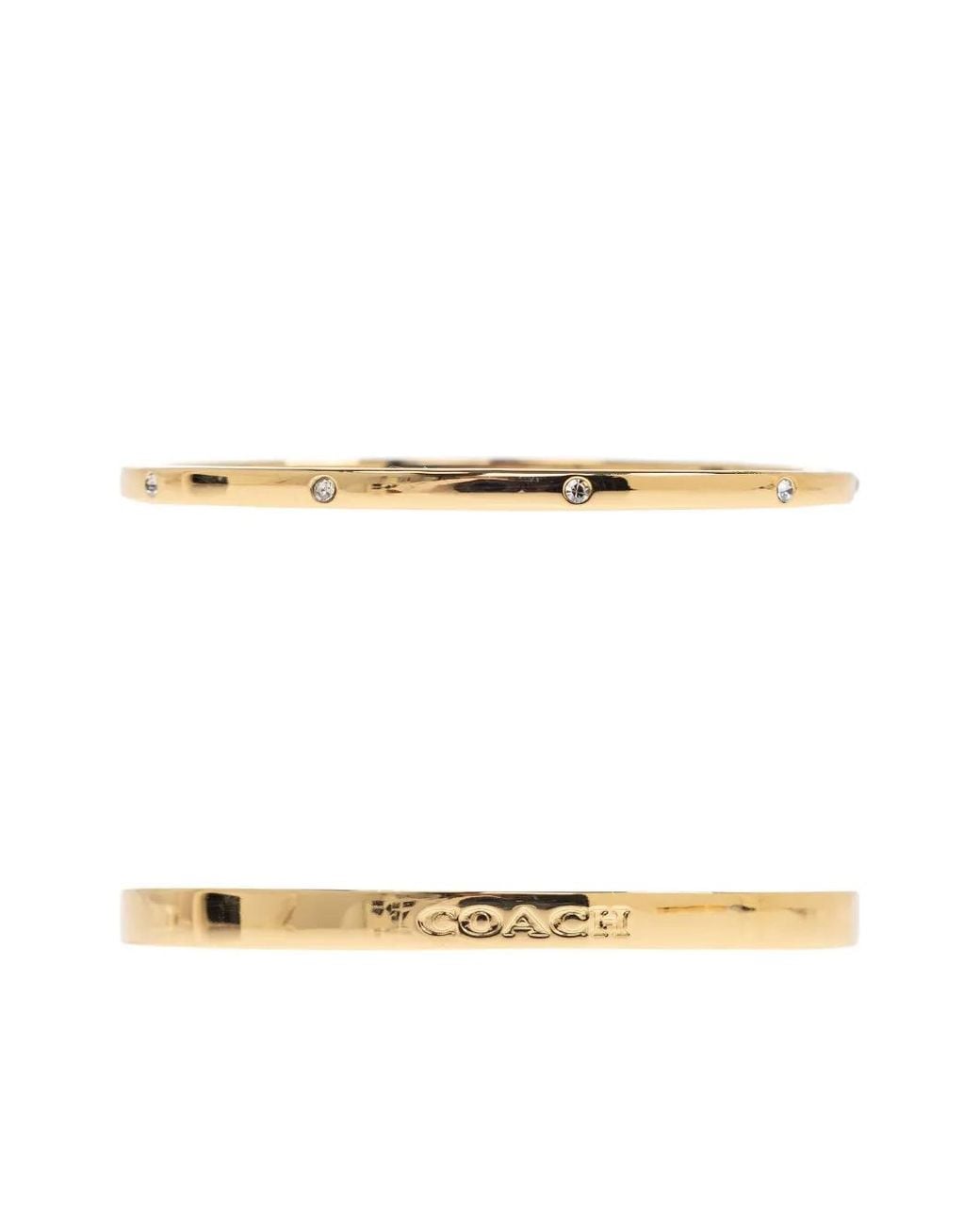 COACH White Logo-Engraved Bangles (Set Of Two)