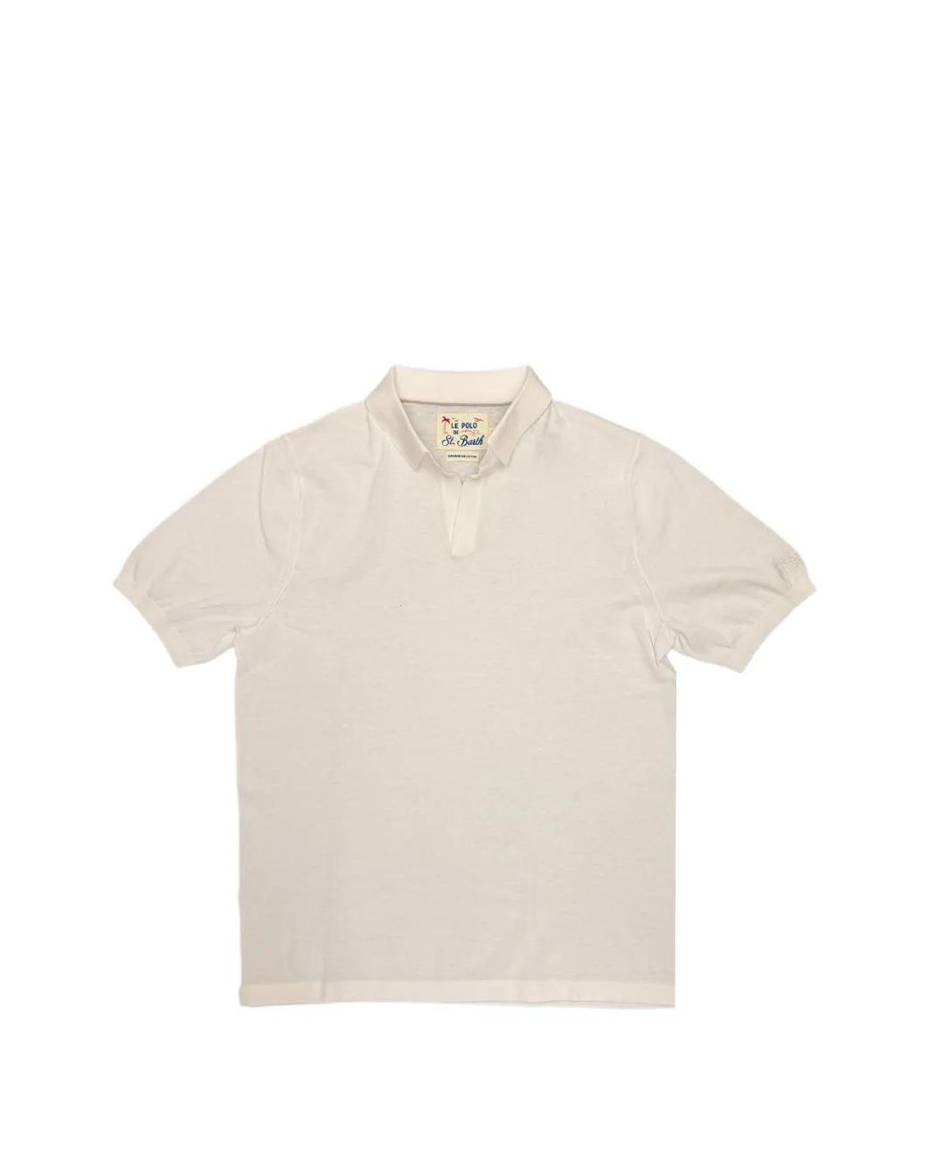 Mc2 Saint Barth White Sloan Buttonless Knitted Polo Shirt for men