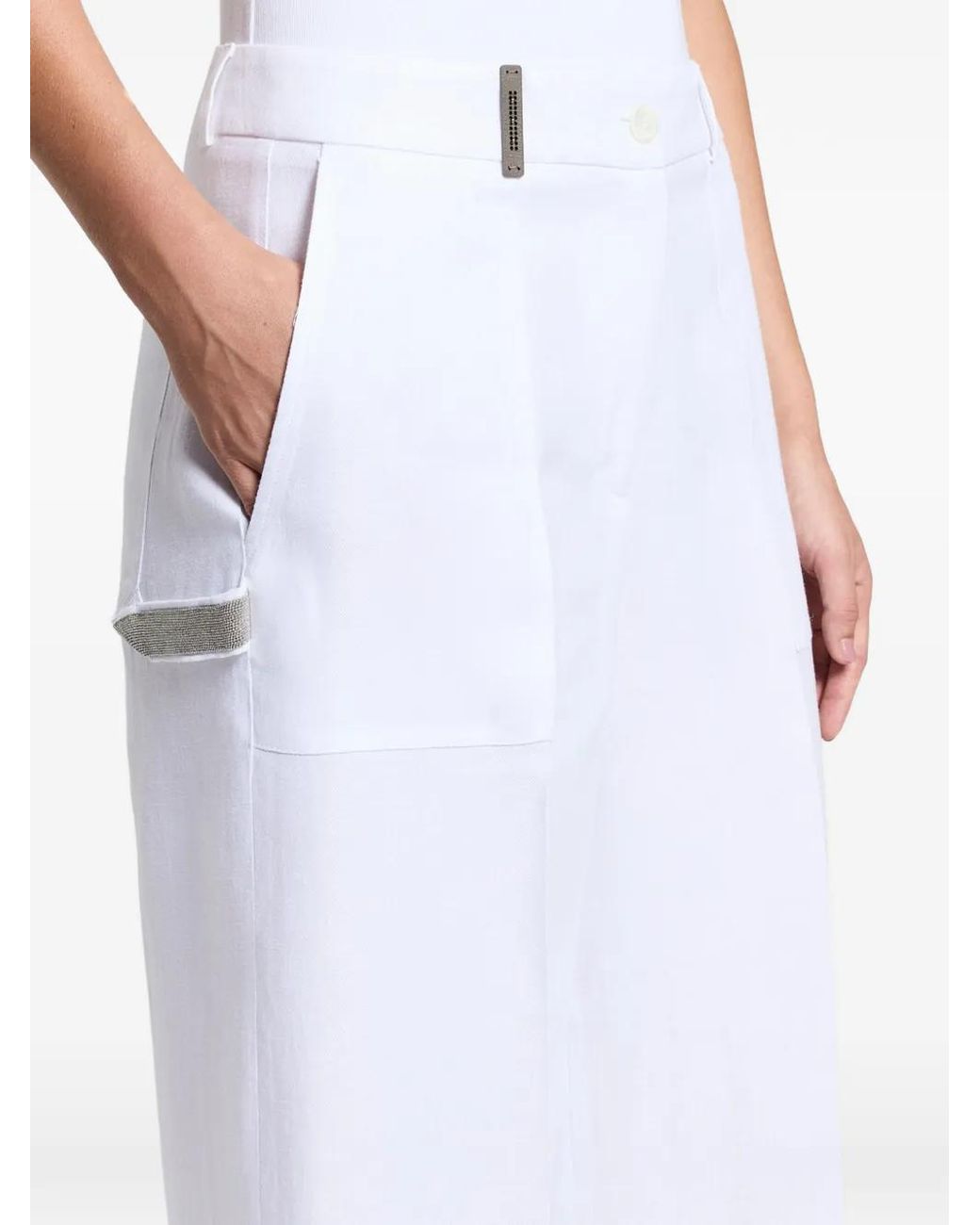 Peserico Purple Patch-Pocket Palazzo Pants