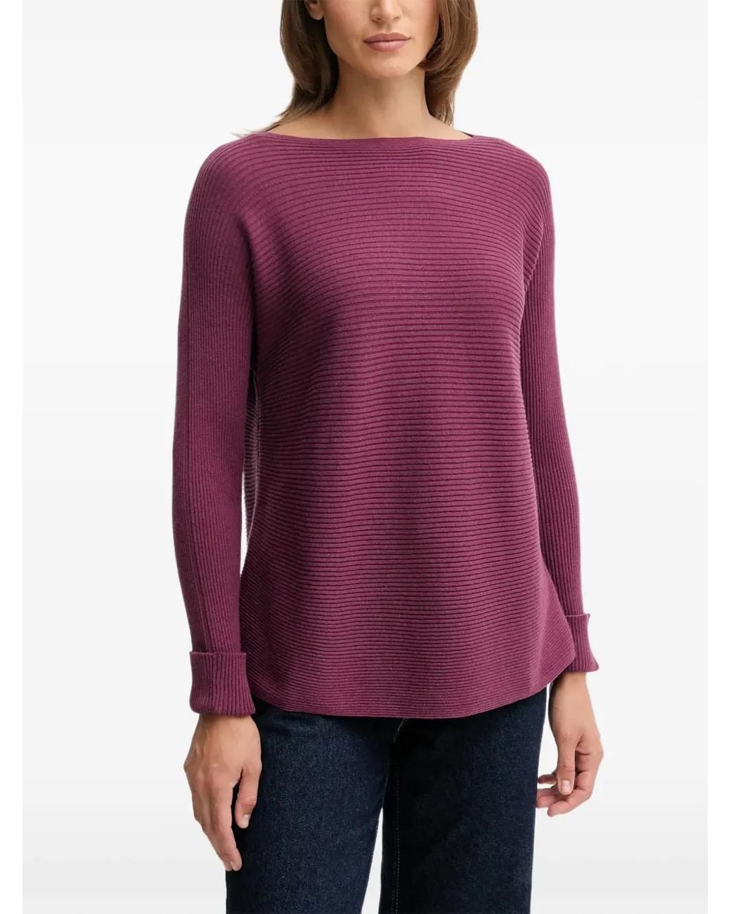Benetton Purple Cuff-Detail Sweater
