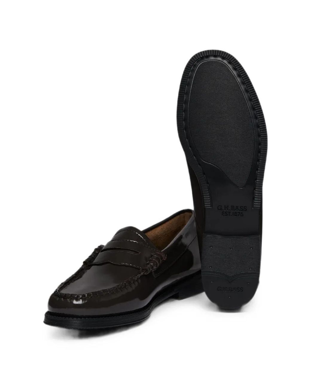 G.H.BASS Black Easy Weejuns Patent Leather Loafers