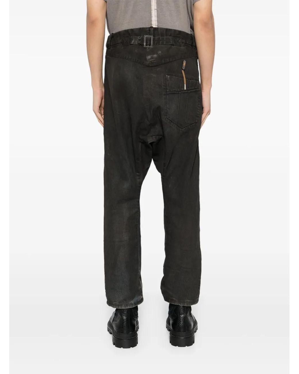 Boris Bidjan Saberi Black Cotton Loose-Fit Trousers for men
