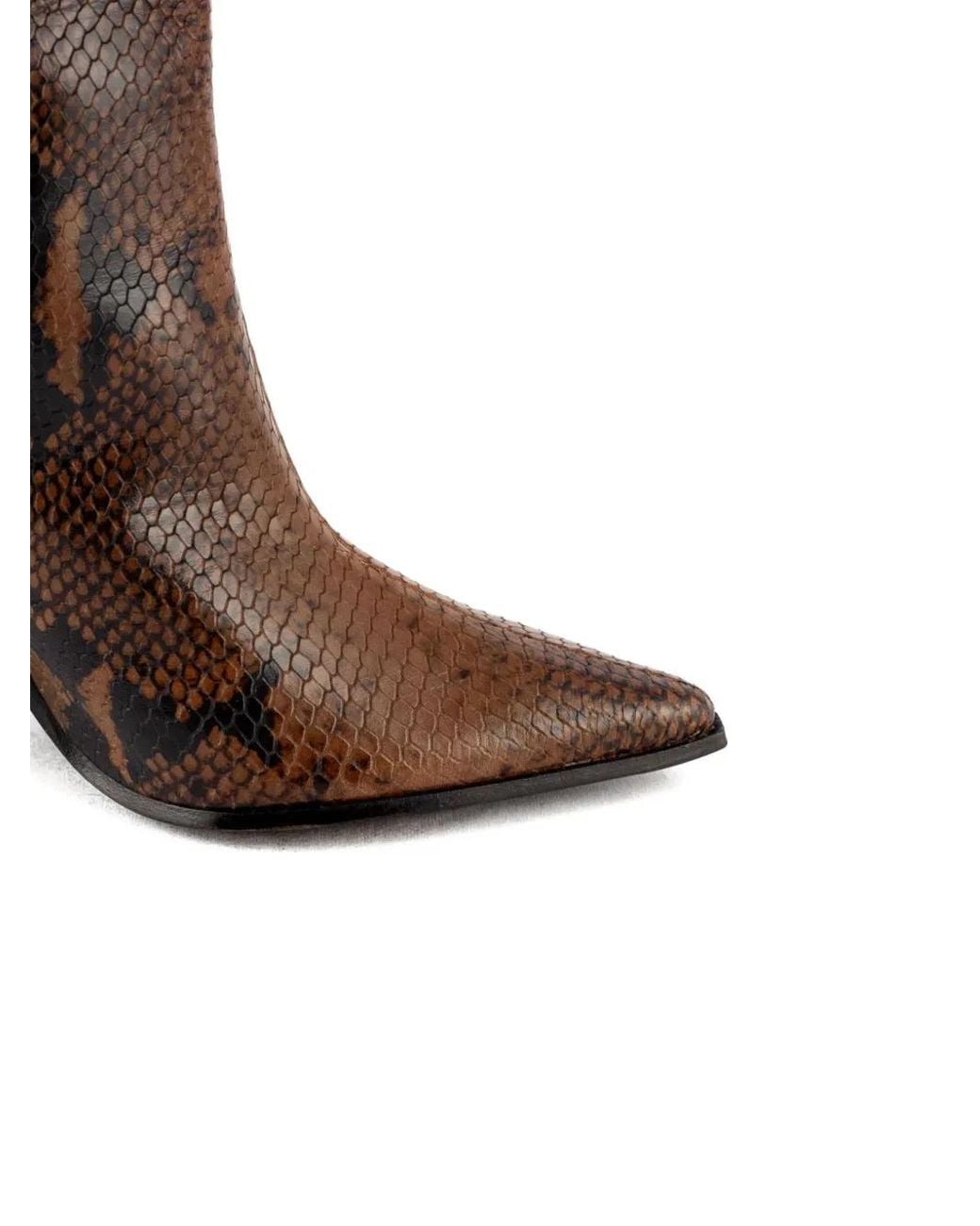 Roberto Festa Brown 80Mm Snake-Print Pointed Boots