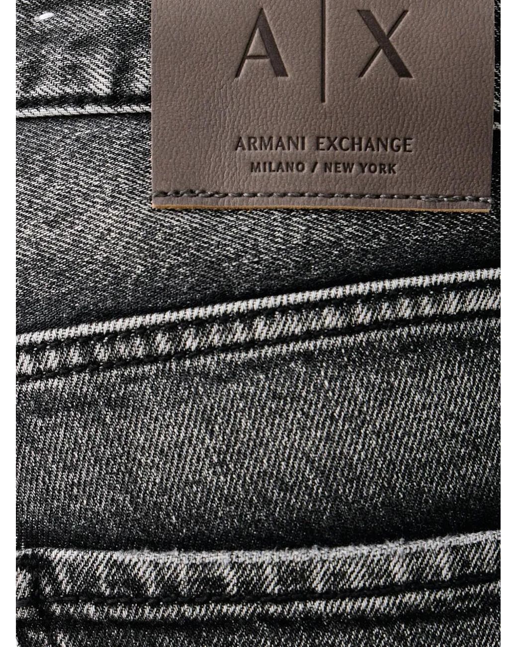 ARMANI EXCHANGE Black Jean Slim À Effet Délavé for men