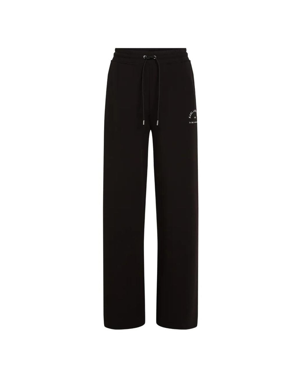 Karl Lagerfeld Black Rue St-Guillaume Logo-Detail Drawstring Track Pants