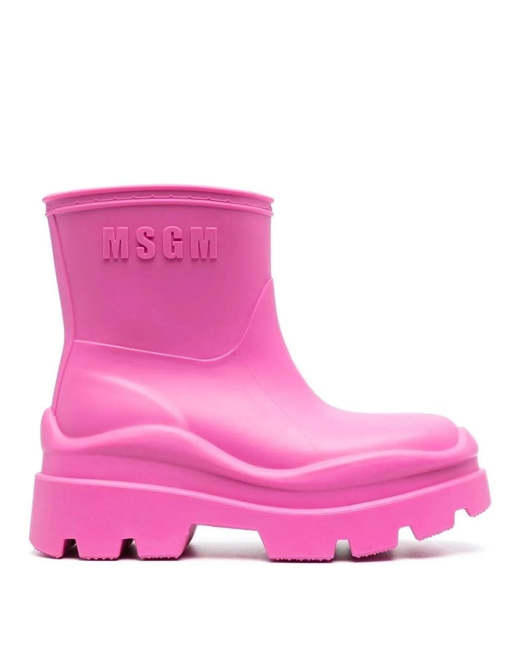 Stivaletti Da Pioggia Con Logo di MSGM in Pink