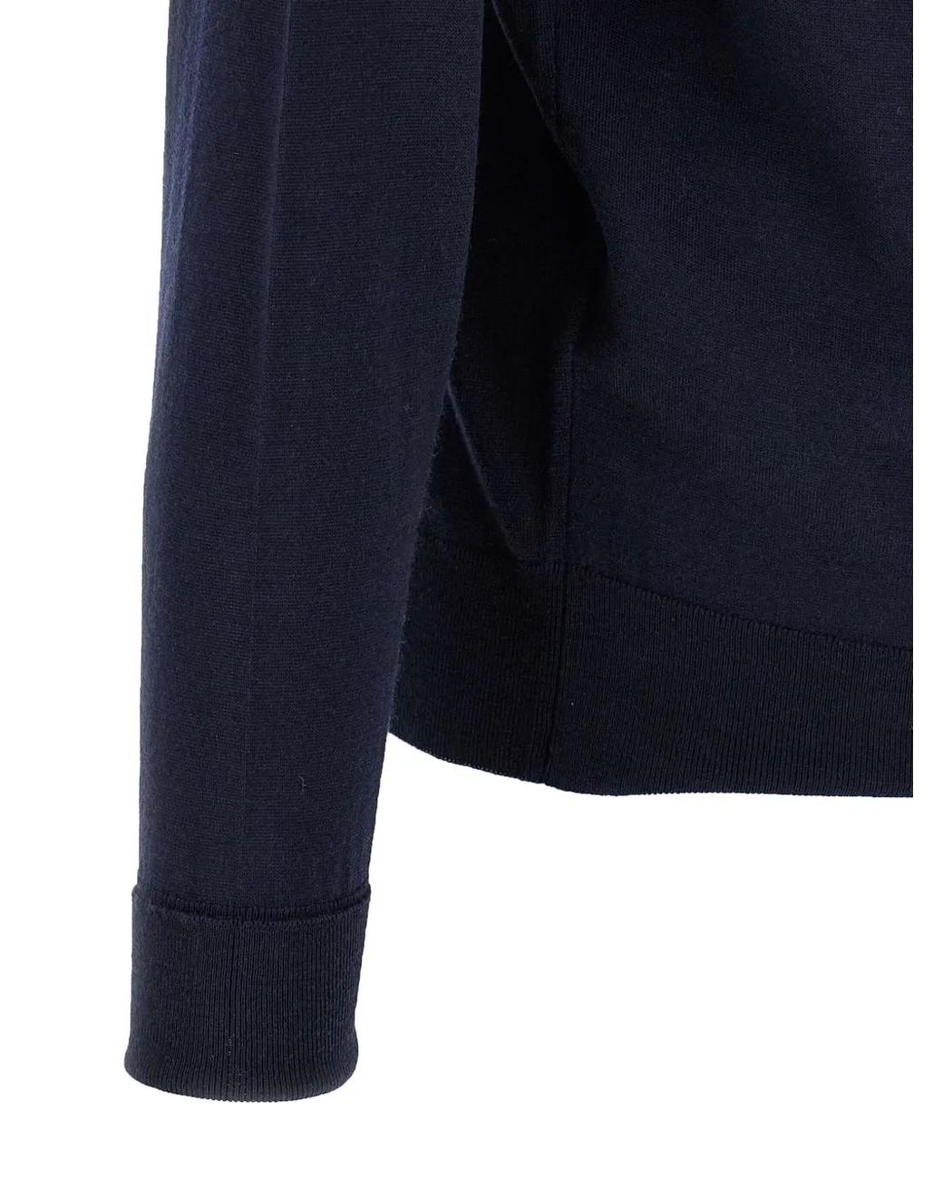 John Smedley Blue V-Neck Sweater for men