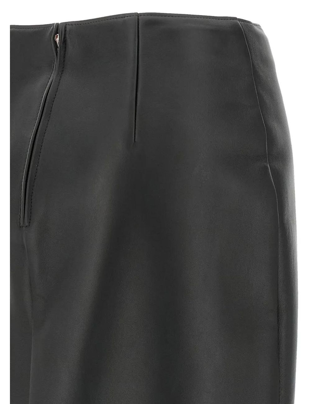 Fendi Black Peplum-Detail Midi Skirt