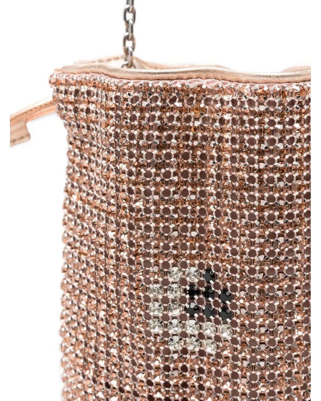 Anya Hindmarch White Crystal-Embellished Drawstring Shoulder Bag