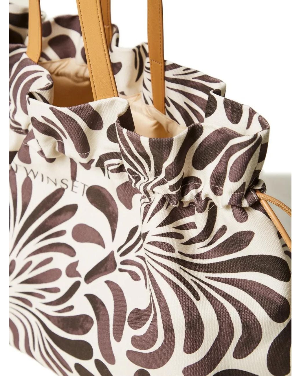Twinset White Canvas Shopper Bag