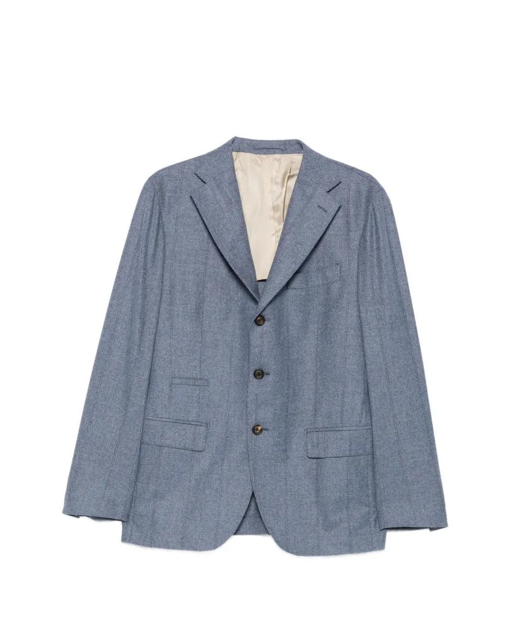 Eleventy Blue Pinstriped Notched-Lapel Jacket for men
