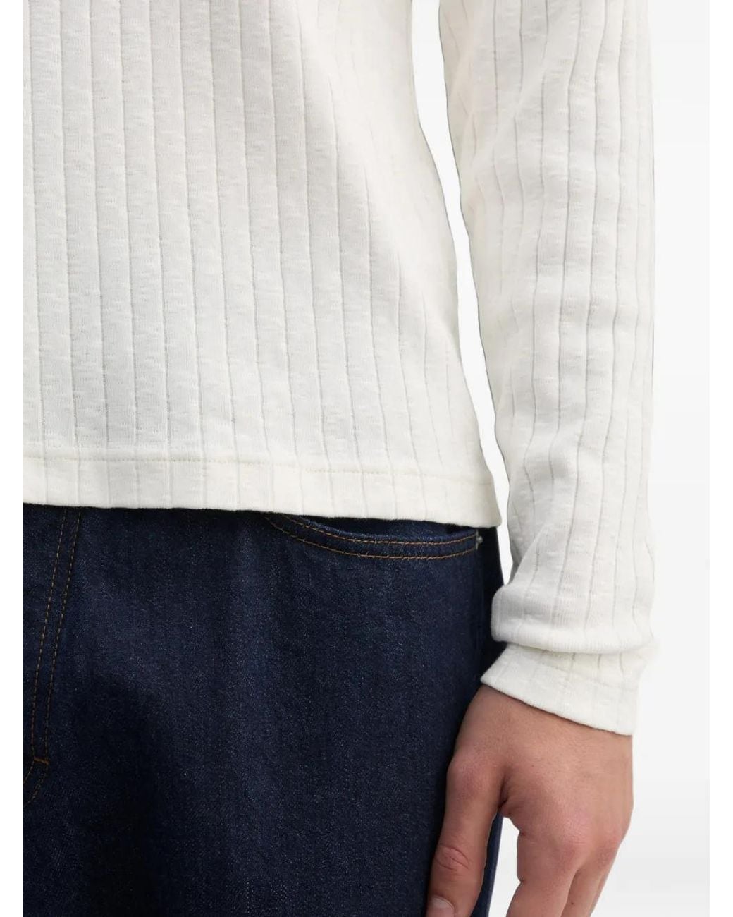 Another Aspect White Manches Raglan Another T-Shirt 4.0 En Maille Côtelée for men