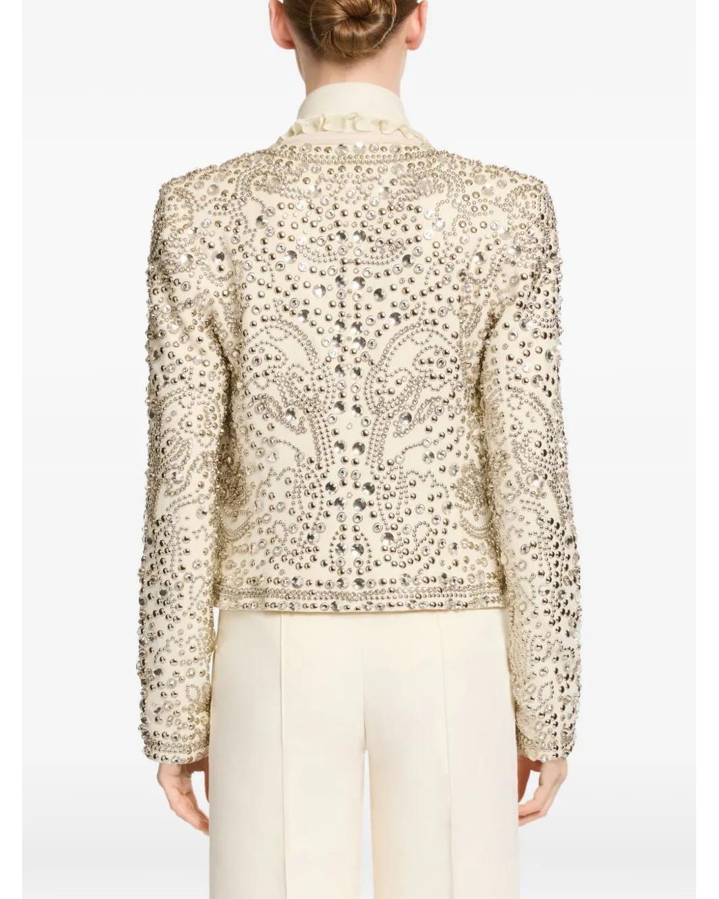 Elie Saab White Bead-Embellishment Jacket
