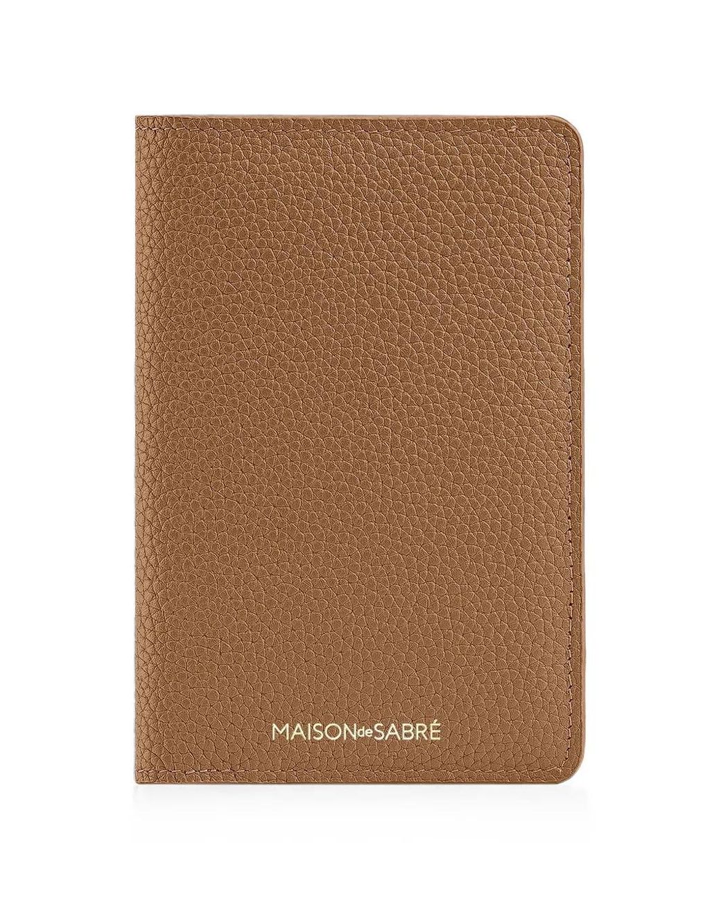 Maison De Sabre Brown Leather Passport Holder