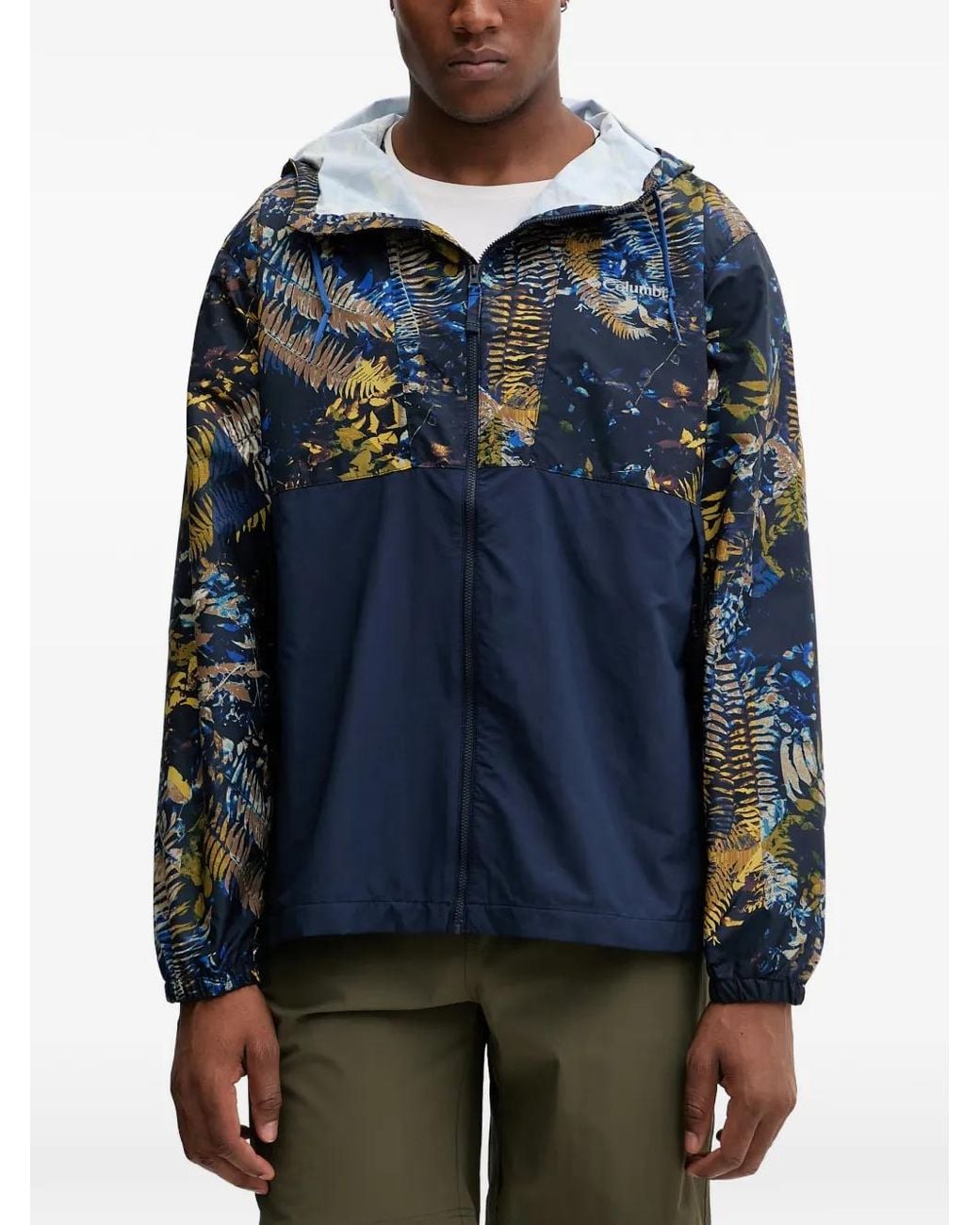 Columbia Blue Spire Valley Floral-Print Panelled Performance Jacket for men