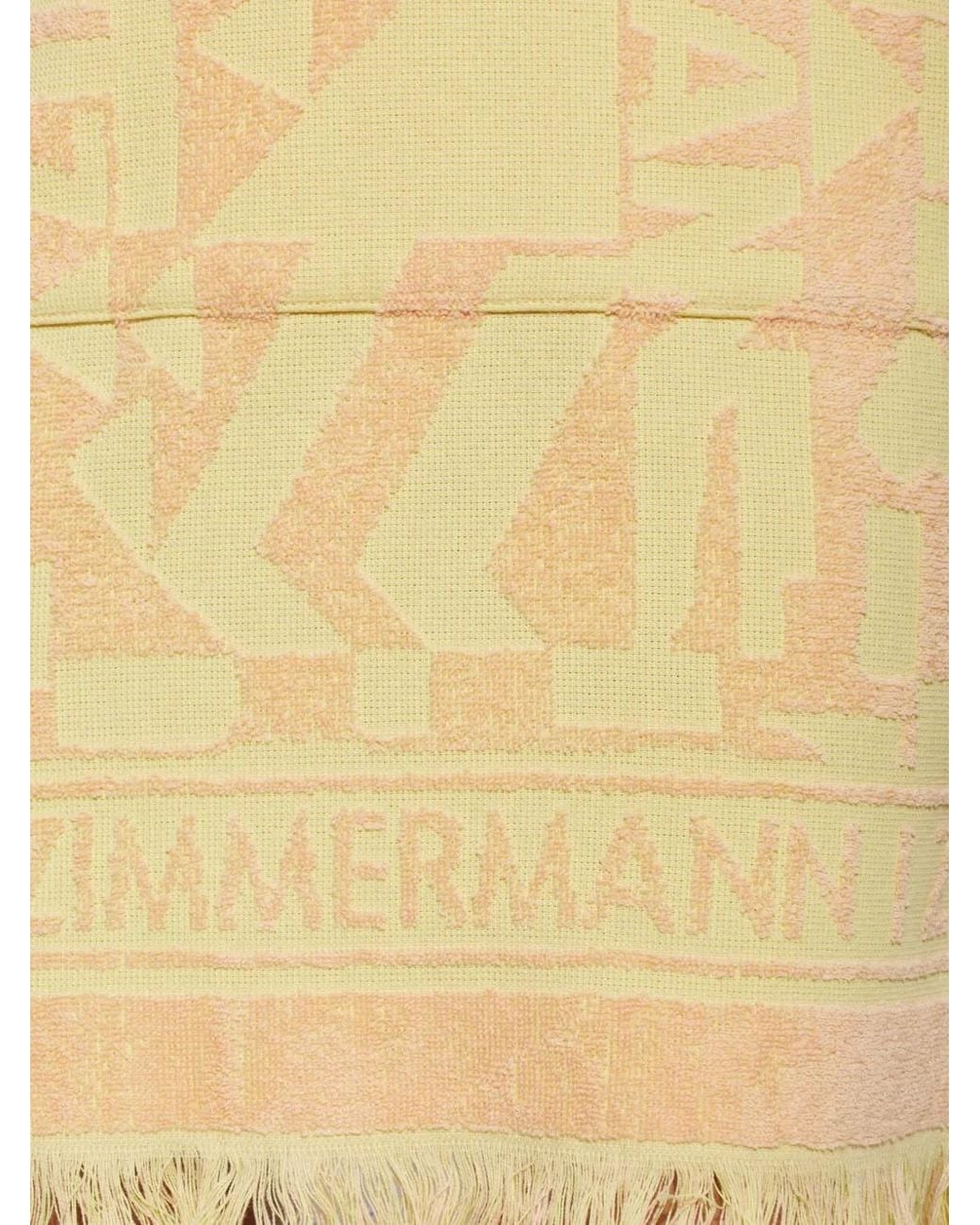 Zimmermann Natural Solstice Logo-Jacquard Beach Mini Dress