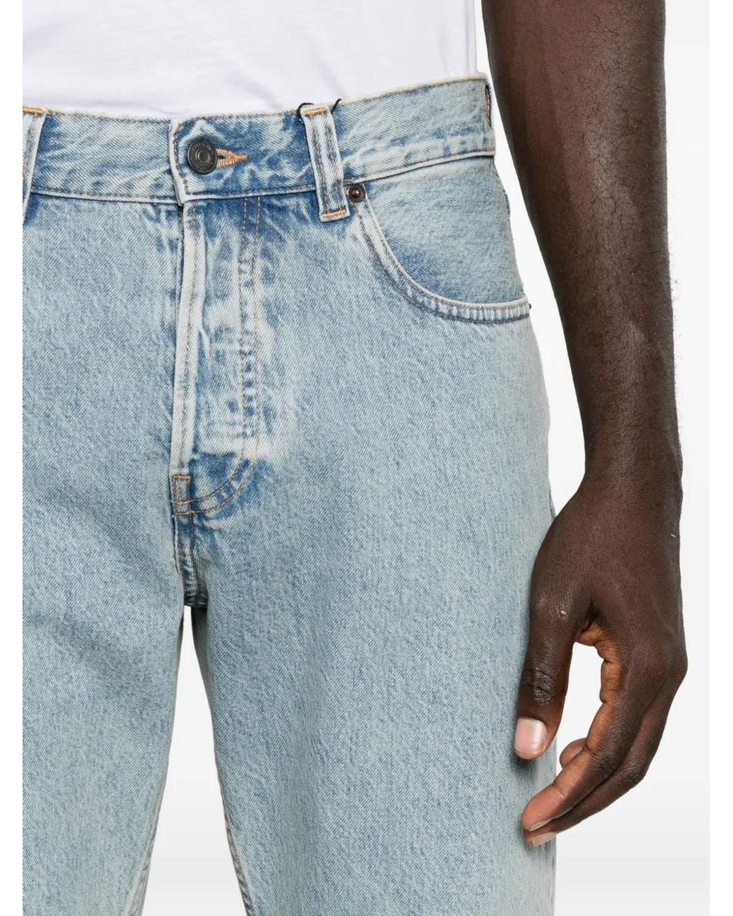 Amaranto Blue Faded Straight-Leg Jeans for men