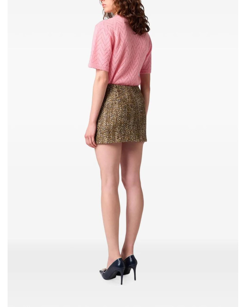 MSGM Button-Up Mini-Rok in het Natural