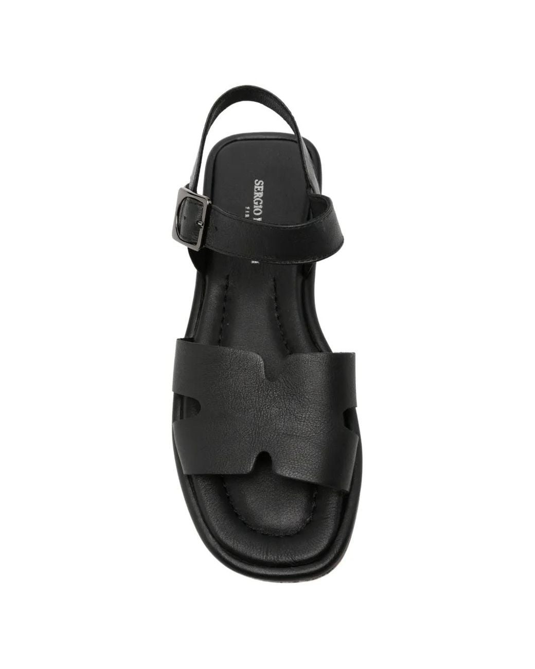 SERGIO MORETTI FIRENZE Black Buckle-Fastening Leather Sandals