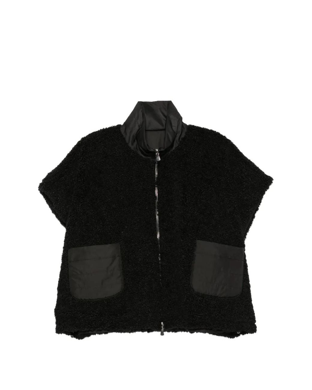 Le Tricot Perugia Black Reversible Bouclé Zip-Up Gilet