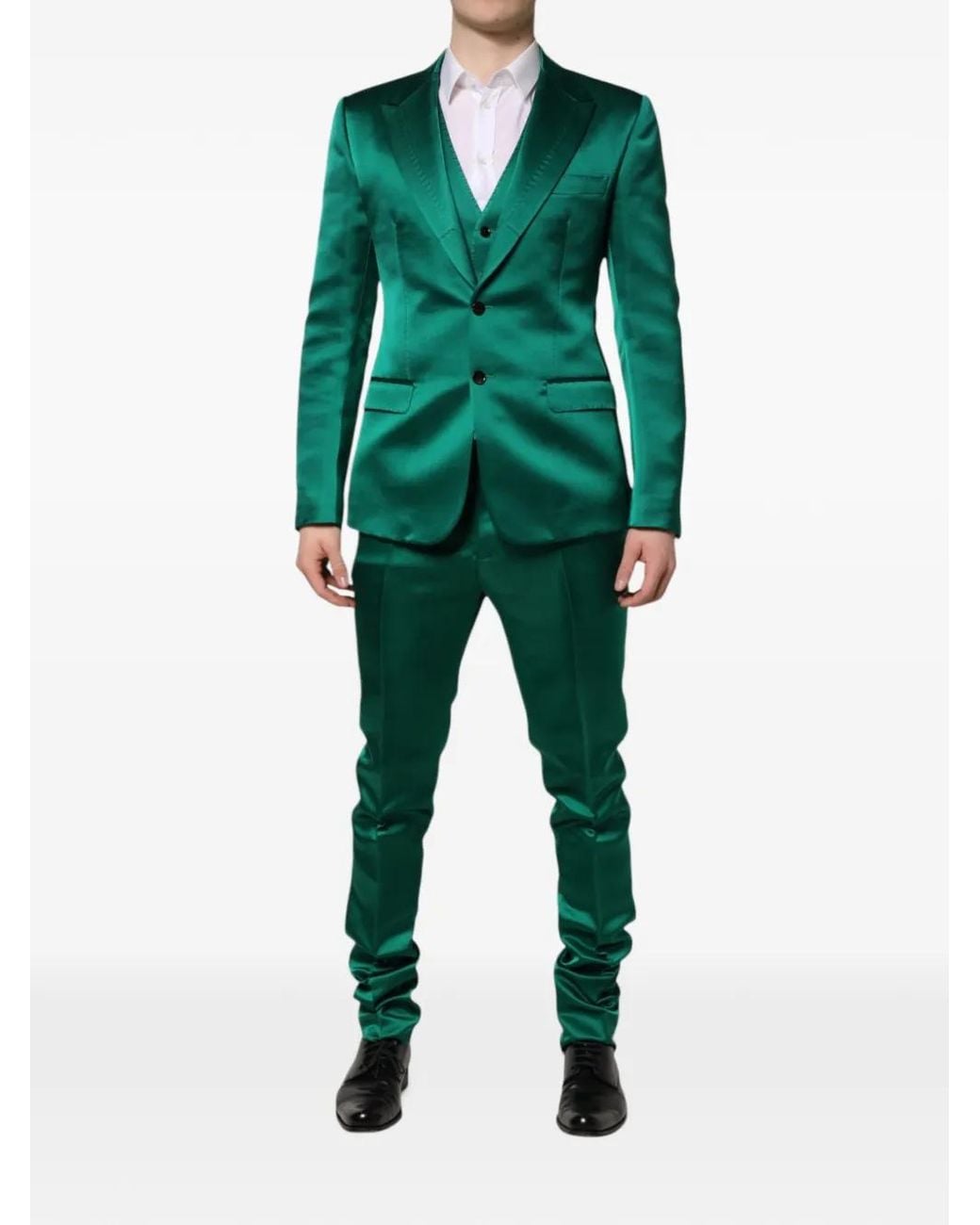 Dolce & Gabbana Green Single-Breasted Suit Set (Set Of Three) for men