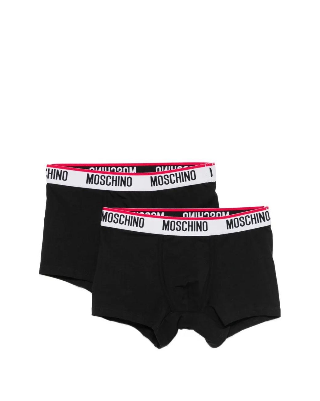 Moschino Black Logo Band Set Of Two Jersey Stretch Boxers for men