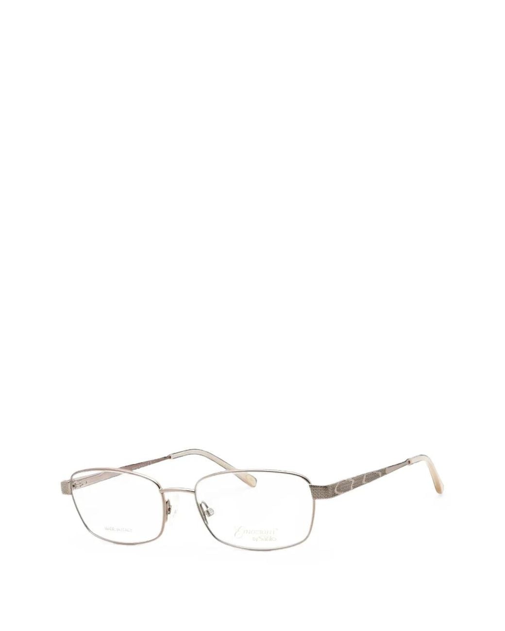 Emozioni White Textured Rectangle-Frame Glasses