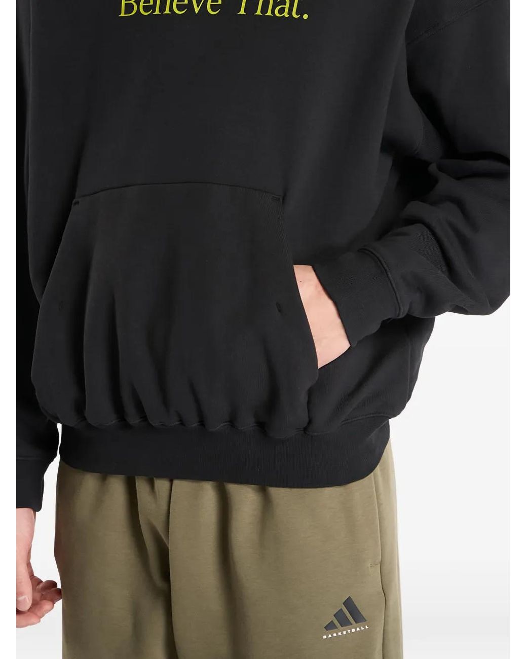 Adidas Gray X Anthony Edwards Kangaroo-Pocket Hoodie for men